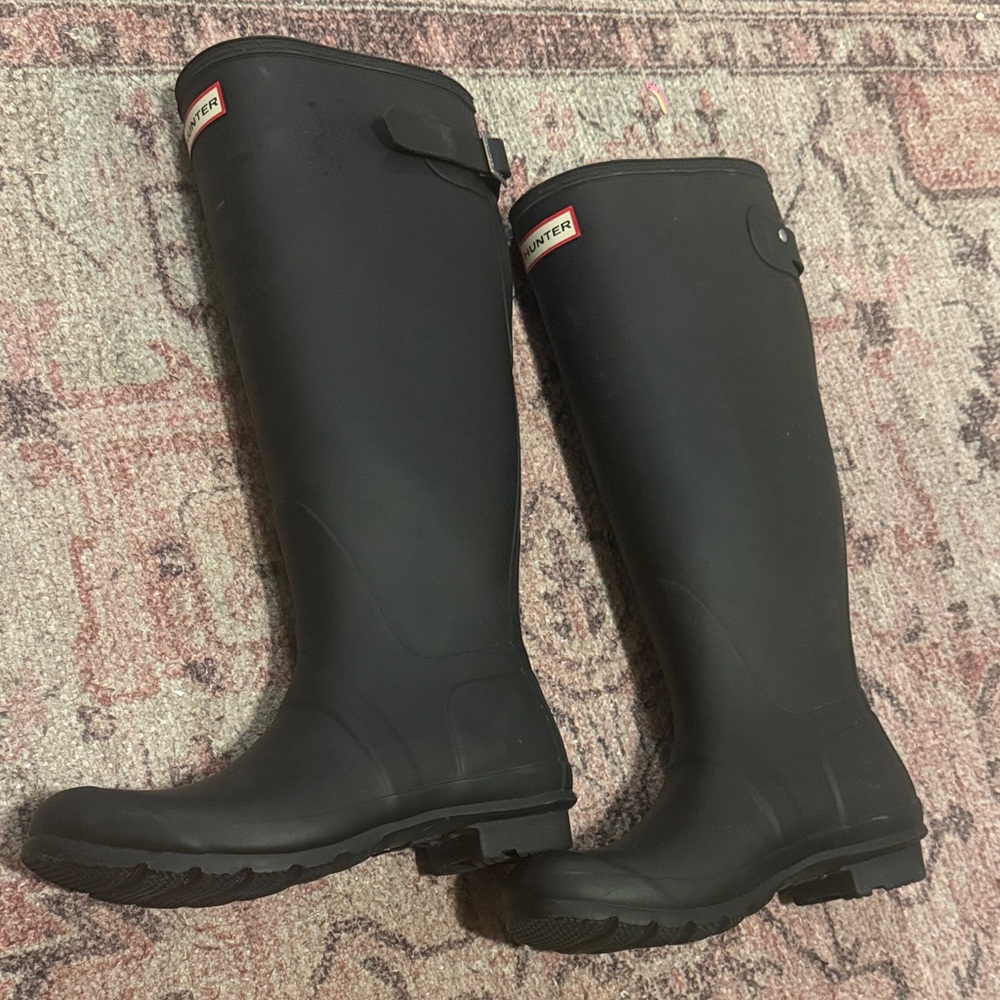 Hunter Black Matte Tall Rain Boots